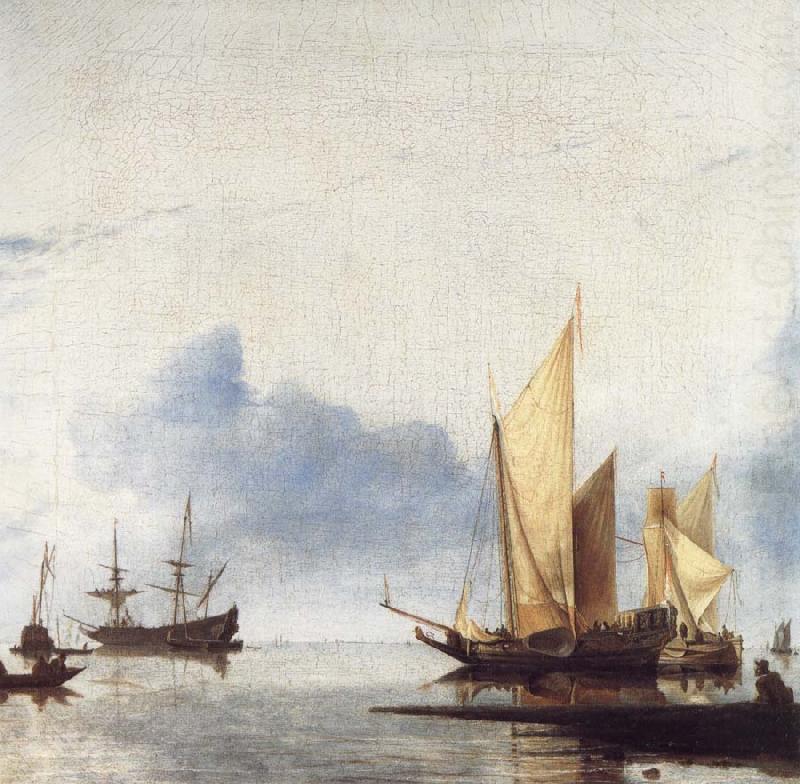 A Dutch Yacht and Other Vessels Becalmed Near the Shore, unknow artist